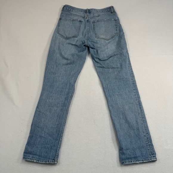 H&M Conscious Straight Leg Button Fly Jeans Womens Size 6 Light Wash Mid Rise - Picture 4 of 14